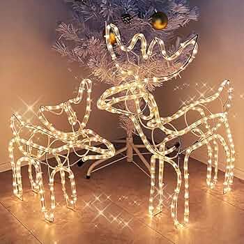 クリスマス LEDトナカイ 67cm 楽天市場】【大型商品】トナカイの親子3体セット LED882球付き